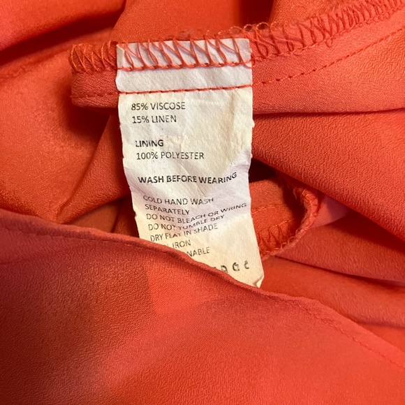 Orange Linen Mini Dress - Picture 6 of 7
